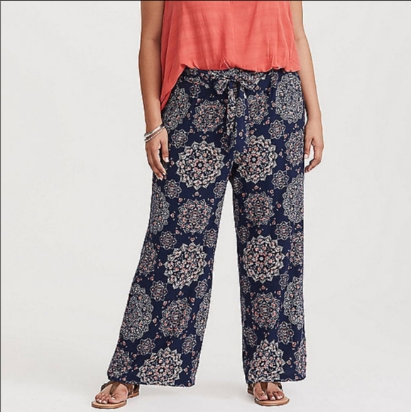 torrid Pants - Torrid Mandala Wide Leg Challis Rayon Pants